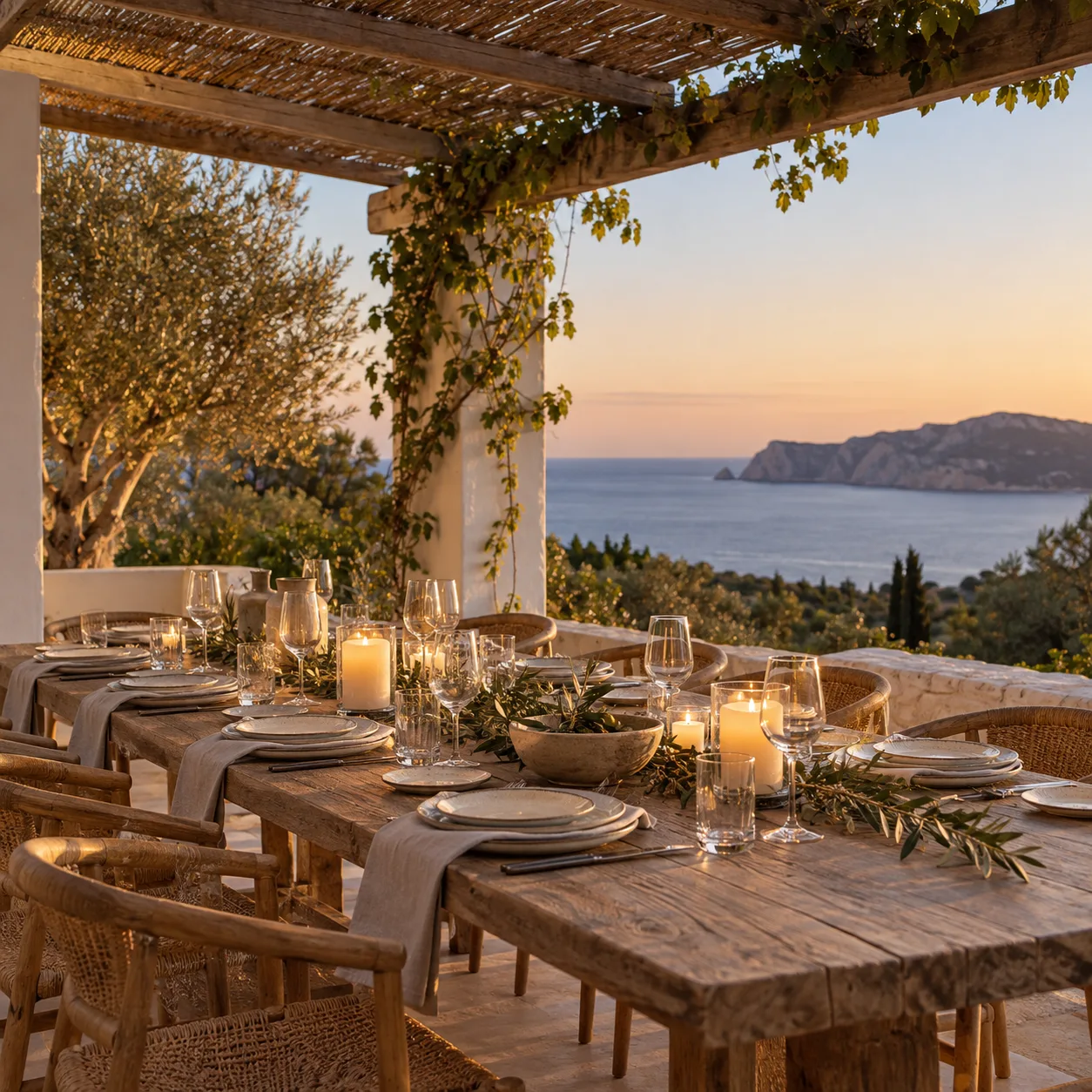Dinner under the pergola, cooked by the house cook
