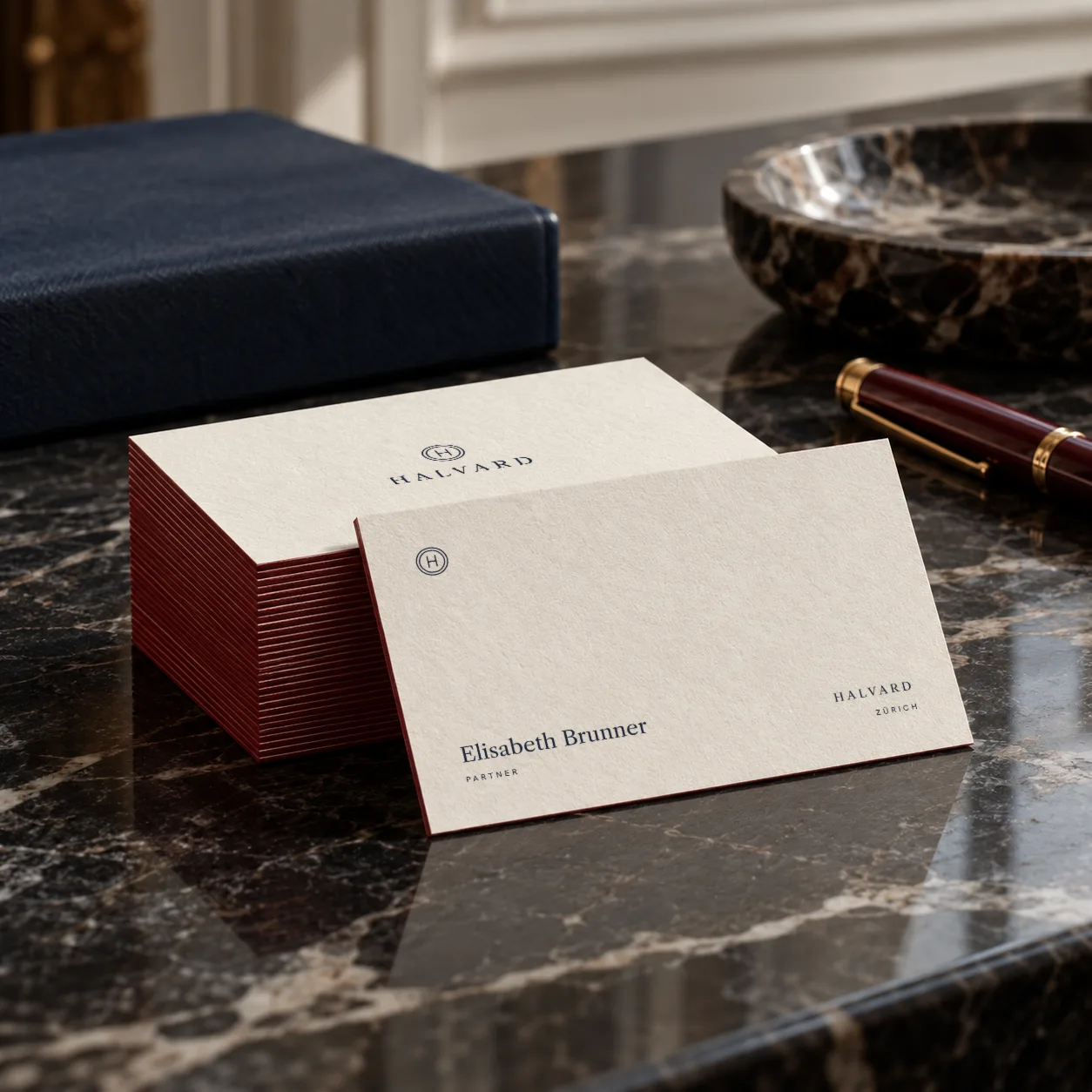 Business cards, engraved