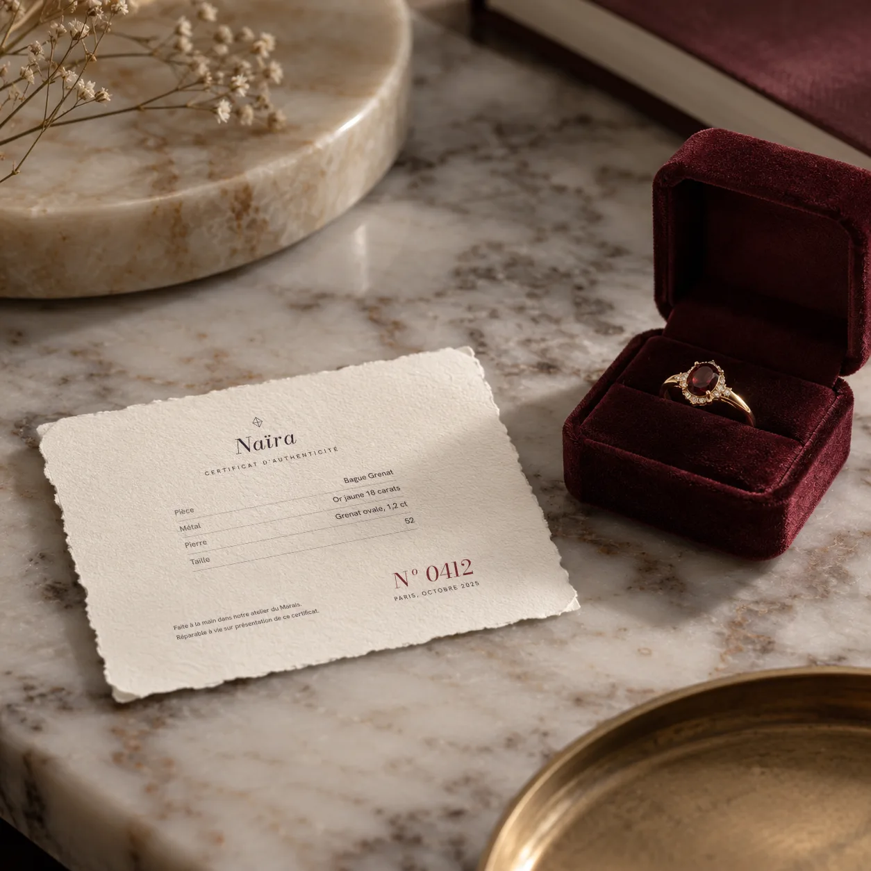Certificate, numbered to the piece
