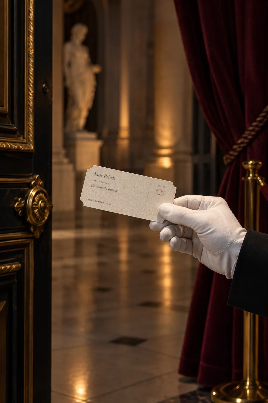 Ticket, one per guest, numbered