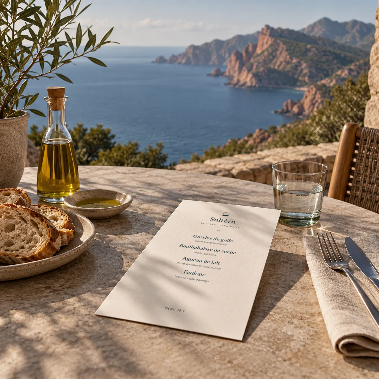 Restaurant menu, changed weekly
